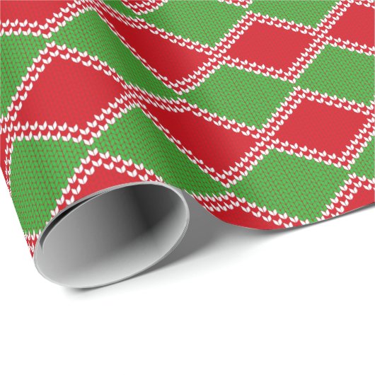 Rood en groen zoet kerstpatroon cadeaupapier (Rol Hoek)