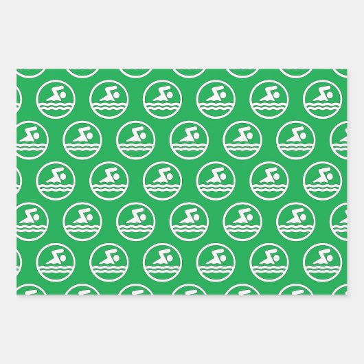 Rood en groen zwemmen en duiken met Kerstmis Inpakpapier Vel (Voorkant 2)