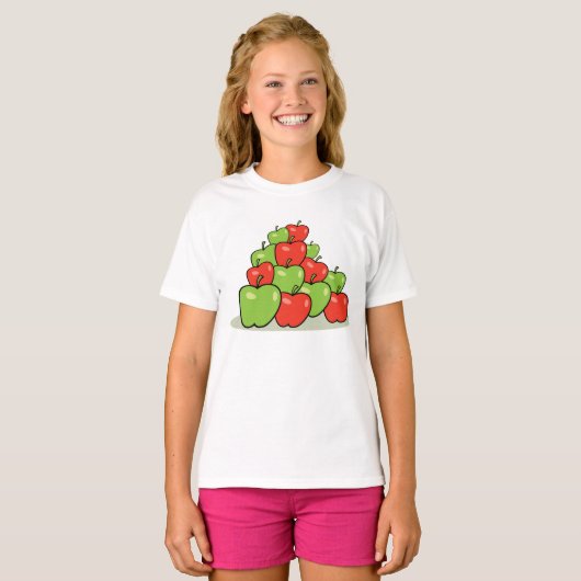 Rood- en groene appels T-shirt (Voorkant volledig)