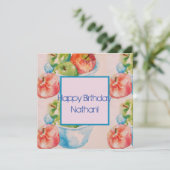 Rood- en Groene appels Waterverf Naam Kaart (Staand voorkant)