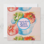 Rood- en Groene appels Waterverf Naam Kaart (Achterkant)