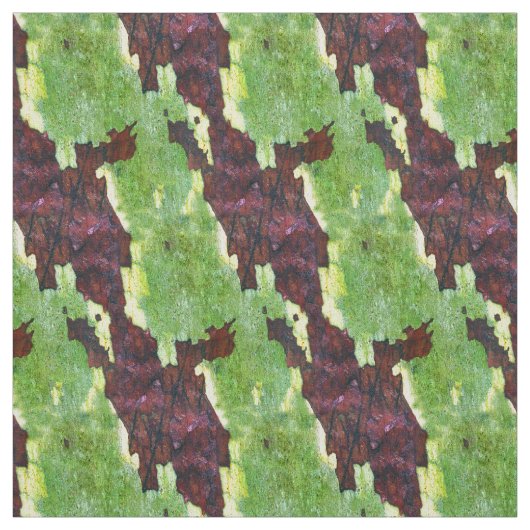 Rood en Groene Bark Stripes Stof (Swatch)