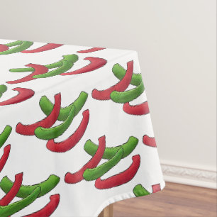 Rood- en Groene Bell Pepper Slices Pizza Topping V Tafelkleed