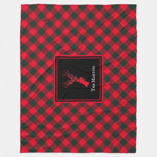 Rood- en groene buffelrenrendieren op maat fleece deken (Voorkant)