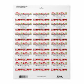 Rood- en Groene cadeautjes - Adresetiketten Etiket (Full Sheet)