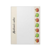 Rood- en groene Cartoon Apple-modellen en aangepas Notitieblok (Linkerzijde)