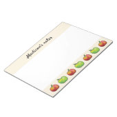 Rood- en groene Cartoon Apple-modellen en aangepas Notitieblok (Schuin)