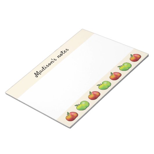 Rood- en groene Cartoon Apple-modellen en aangepas Notitieblok (Schuin)