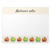 Rood- en groene Cartoon Apple-modellen en aangepas Notitieblok (Voorkant)
