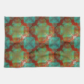 Rood- en Groene Chromatische Fusion Tea Towel Theedoek (Horizontaal)