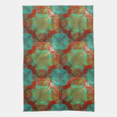 Rood- en Groene Chromatische Fusion Tea Towel Theedoek (Verticaal)