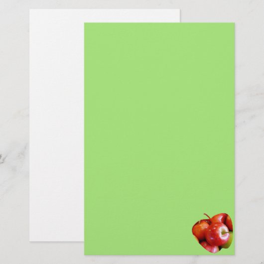 Rood- en Groene Delicious Apples Stationery Briefpapier (Voorkant / Achterkant)
