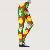 Rood- en groene fastpitch Softball & kerstkerstmis Leggings (Rechts)