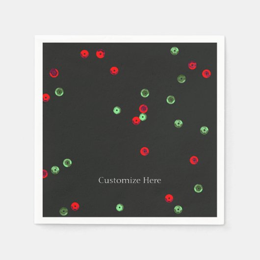 Rood- en Groene feestdagen maken kerstfeest Servetten (Voorkant)