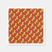 Rood- en groene feestpaarden servetten (Voorkant)