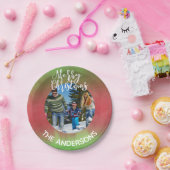 Rood- en groene foto met pretfeest papieren bordje (Feest)