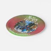 Rood- en groene foto met pretfeest papieren bordje (Gekanteld)