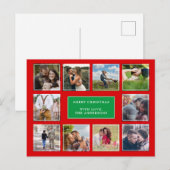 Rood- en groene fotocollage kerst briefkaart (Voorkant / Achterkant)