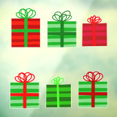Rood- en Groene Gift Wrapped Cadeaus met bogen Raamsticker (Vel 3)