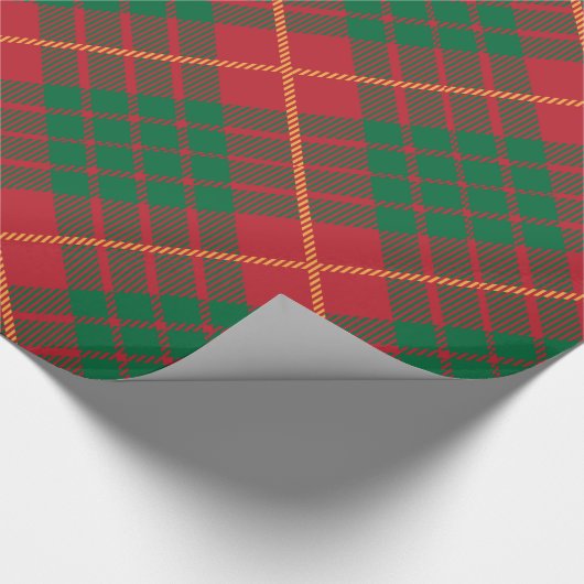 Rood- en groene goudaccenten buffelvlakpatroon cadeaupapier (Hoek)