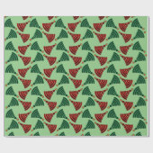 Rood- en groene kerstaven cadeaupapier (Vlak)