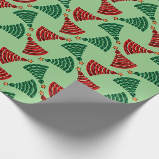 Rood- en groene kerstaven cadeaupapier (Hoek)