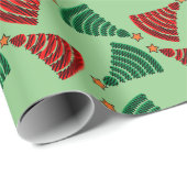 Rood- en groene kerstaven cadeaupapier (Rol Hoek)