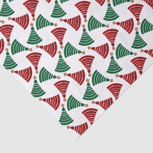 Rood- en groene kerstaven tissuepapier (Detail)