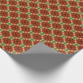 Rood- en groene kerstbellen cadeaupapier (Hoek)