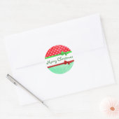 Rood- en Groene kerstbodes Ronde Sticker (Envelop)