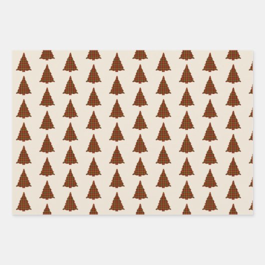 Rood- en groene kerstboom inpakpapier vel (Voorkant)