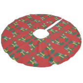 Rood- en groene kerstboomrokken imitatie linnen kerstboom kleed (Gekanteld)