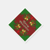 Rood- en Groene kerstcadeaubonnen Servetten (Hoek)