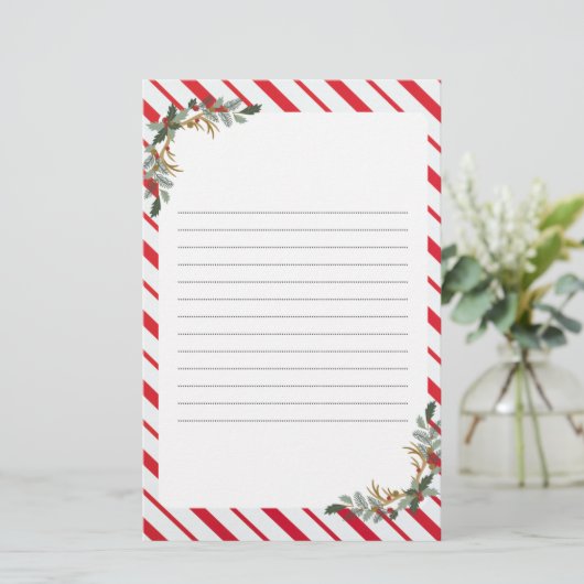 Rood- en Groene kerstfeestartikelen Briefpapier (Staand voorkant)
