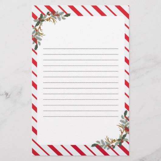 Rood- en Groene kerstfeestartikelen Briefpapier (Voorkant)