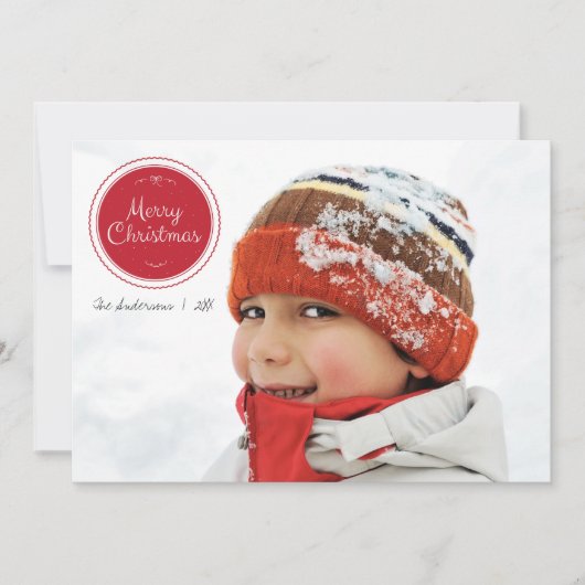 Rood- en Groene kerstfeestdag Fotokaart Feestdagenkaart (Voorkant)