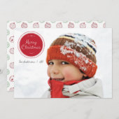 Rood- en Groene kerstfeestdag Fotokaart Feestdagenkaart (Voorkant / Achterkant)