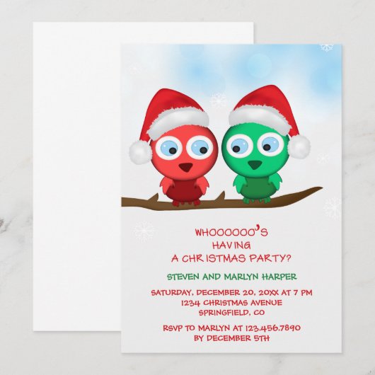 Rood- en Groene kerstfeestdag Kaart (Voorkant / Achterkant)