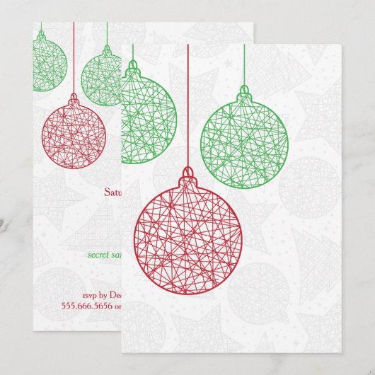 Rood- en Groene kerstfeestdagen Kaart (Voorkant / Achterkant)