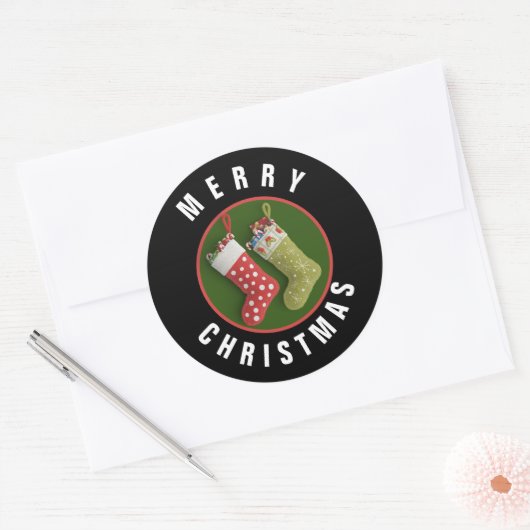 Rood- en groene kerstfeestdagen Sticker (Envelop)