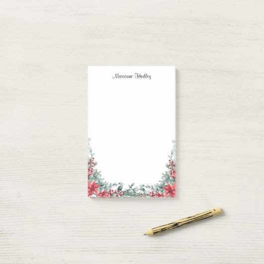 Rood- en Groene kerstfeestjes Aangepaste notities Post-it® Notes (Op bureau)