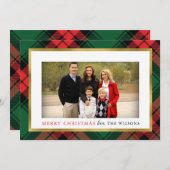 Rood- en groene kerstkaart kaart (Voorkant / Achterkant)