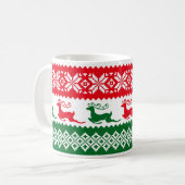 Rood- en Groene kerstkeuken, Deer Pattern-Mok Koffiemok (Voorkant links)