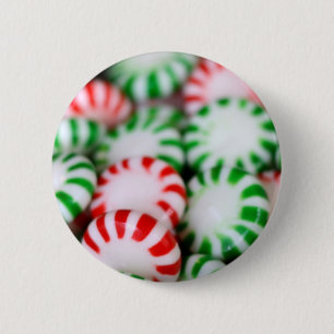 Rood- en groene kerstminnen ronde button 5,7 cm