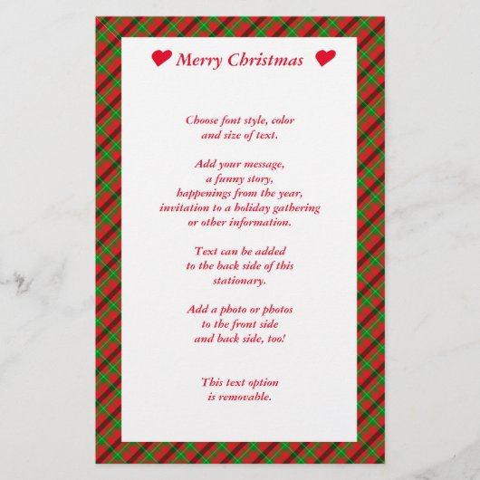 Rood- en Groene kerstmis Briefpapier (Voorkant)