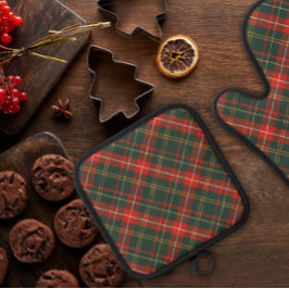 Rood- en Groene kerstmis Ovenwant & Pannenlap Set