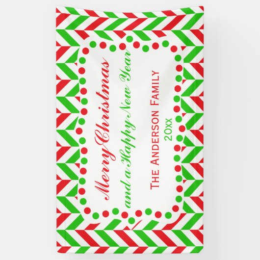 Rood- en Groene Kerstmis Spandoek (Verticaal)