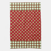 Rood- en Groene kersttasmicrofiel keukenhanddoeken (Verticaal)