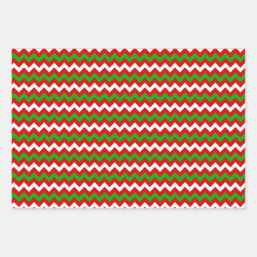 Rood- en Groene Klassieke Stripes Kerstmis Inpakpapier Vel (Voorkant)