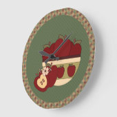 Rood- en Groene landesappels in een wandklok (Hoek)